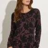 M&Co Brown Floral Print Crew Neck Jumper 2 M&Co Brown Floral Print Crew Neck Jumper -Evans Boutique a770de23 90ea 44 502481 A