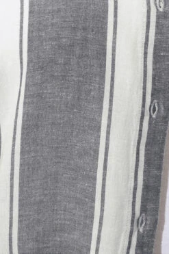 YOURS - Chemisier En Lin Bleu Marine Délavé à Rayures -Evans Boutique a80b2d18 efc2 47 330621 D