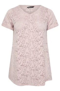 YOURS - Top Rose Poudré Broderie Anglaise Manches Courtes 11 YOURS - Top Rose Poudré Broderie Anglaise Manches Courtes -Evans Boutique a80b9afa 63fb 45 304090 X