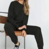 LTS Tall Black Sweatshirt & Jogger Set -Evans Boutique a8957ad7 bda8 4e 353494 A