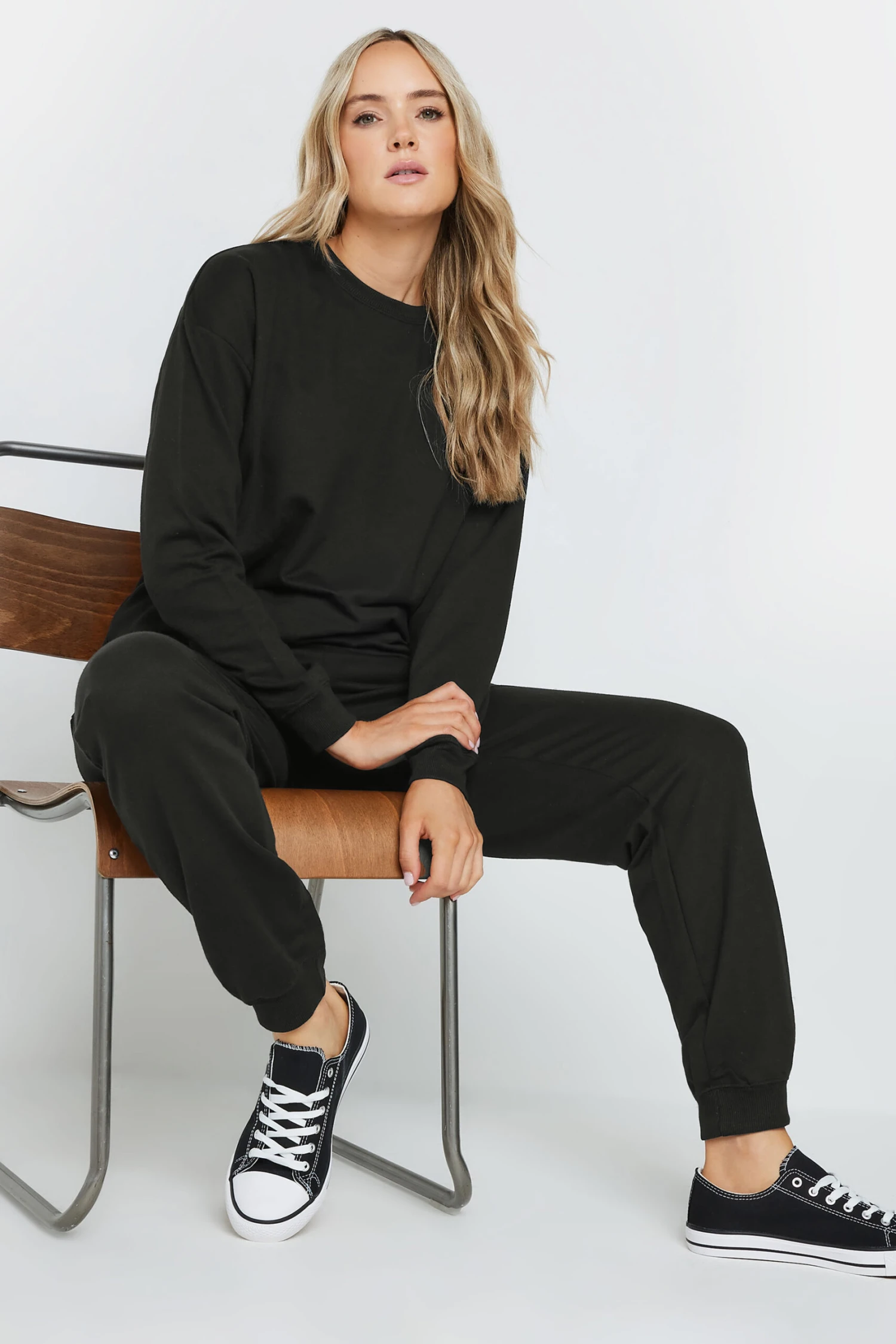 LTS Tall Black Sweatshirt & Jogger Set 3 LTS Tall Black Sweatshirt & Jogger Set