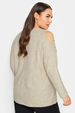 YOURS - Top Crème Épaules Ajourées Design à Perles -Evans Boutique a8b8eb3d 3432 4c 302776 C