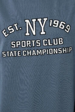LTS Tall Blue 'NY 1969' Slogan Sweatshirt 12 LTS Tall Blue 'NY 1969' Slogan Sweatshirt -Evans Boutique a8cf91b5 cd90 4d 356324 D