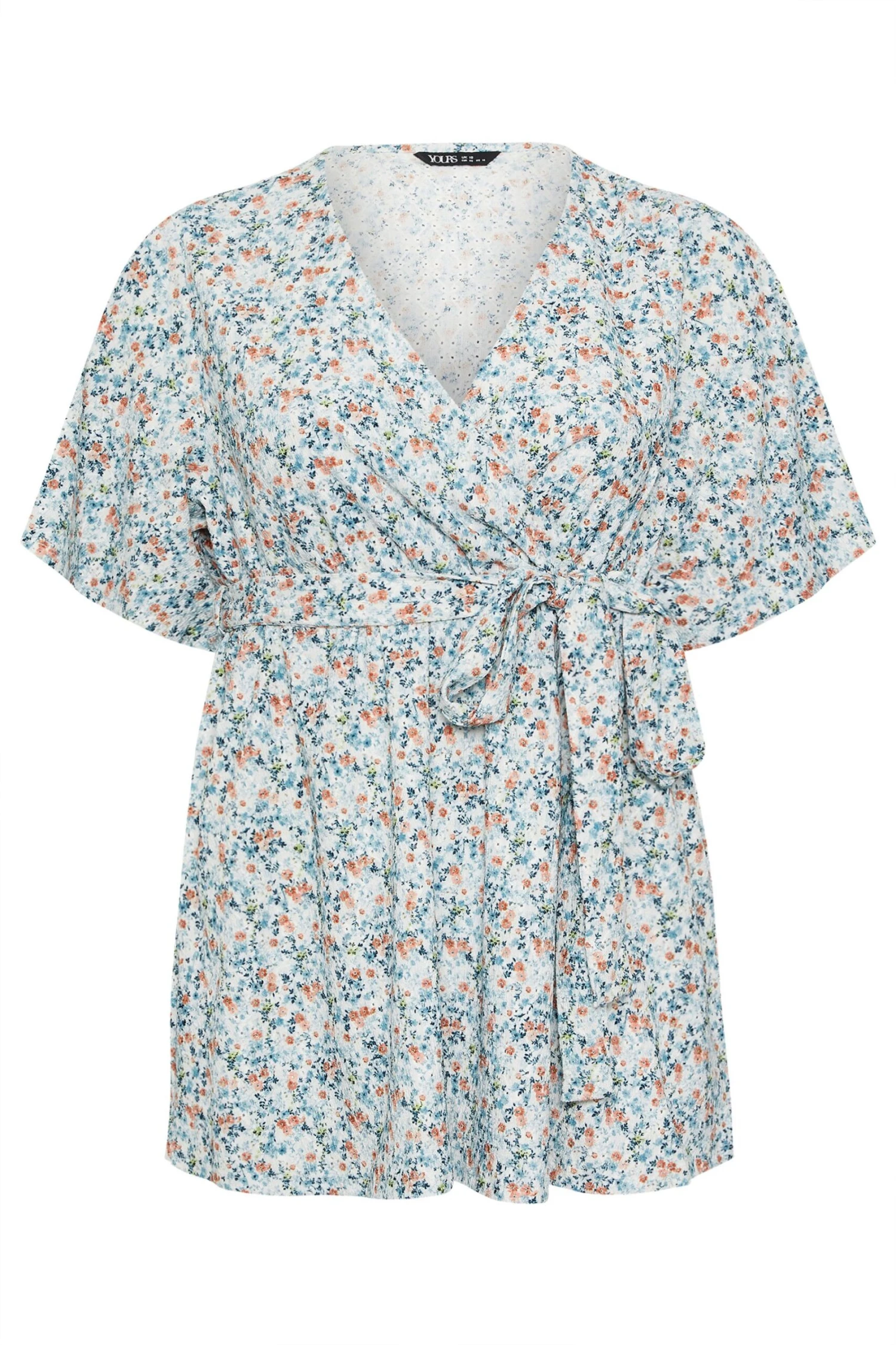 YOURS - Top Bleu Ciel Floral Cache-Coeur 7 YOURS - Top Bleu Ciel Floral Cache-Coeur – Image 5