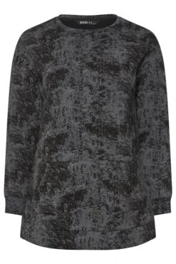 YOURS Curve Sweat-shirt Noir à Poche Abstraite 11 YOURS Curve Sweat-shirt Noir à Poche Abstraite -Evans Boutique aa33a92a eb0f 48 304047 X