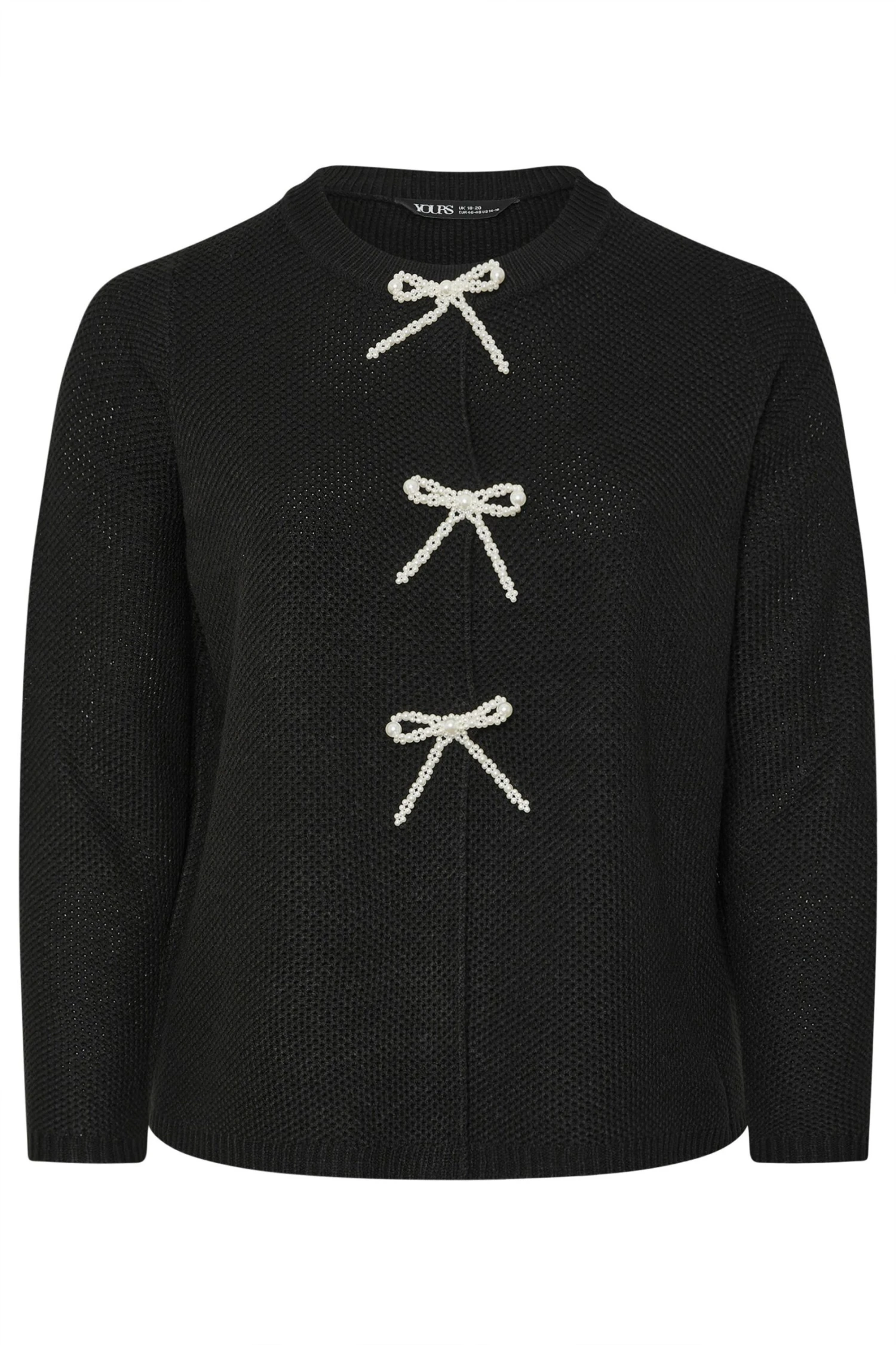 YOURS Curve Cardigan à Nœud Sur Le Devant En Perles Noires 10 YOURS Curve Cardigan à Nœud Sur Le Devant En Perles Noires – Image 8