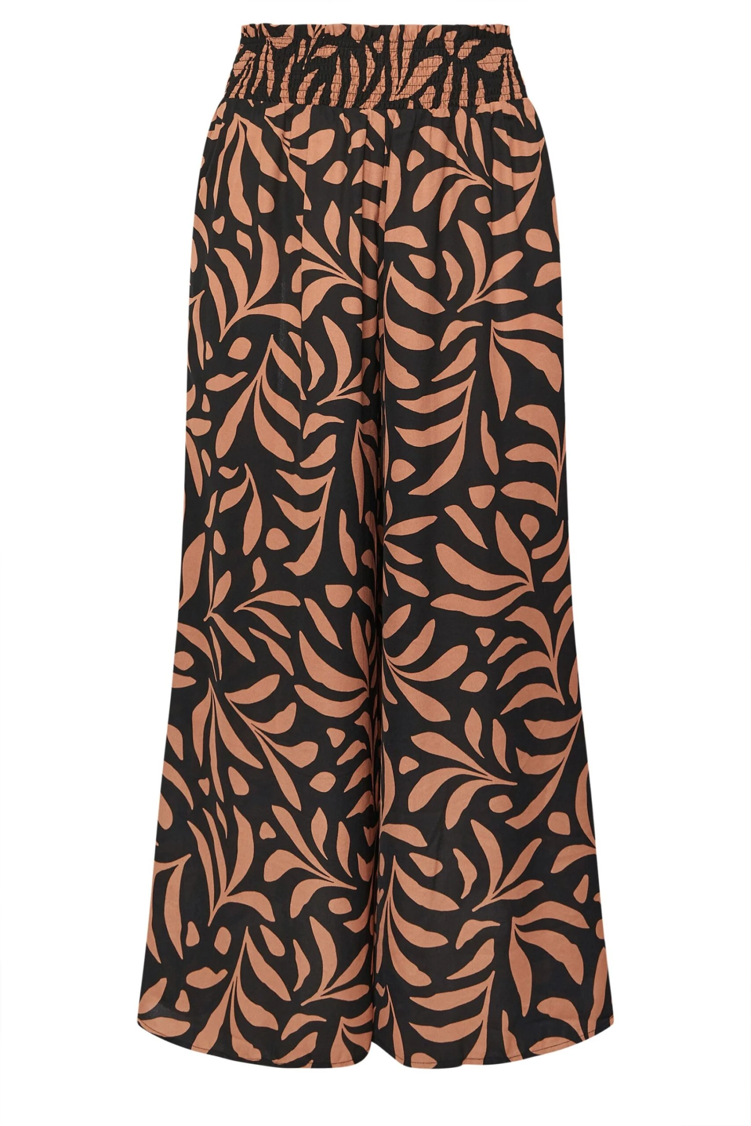 YOURS Curve Pantalon Noir à Taille Froncée En Feuilles De Palmier 7 YOURS Curve Pantalon Noir à Taille Froncée En Feuilles De Palmier – Image 5