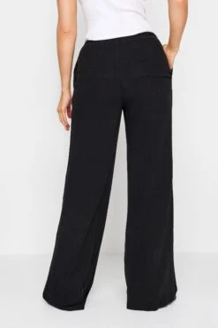 LTS - Pantalon Tall Noir Wide Leg En Lin Mixte 12 LTS - Pantalon Tall Noir Wide Leg En Lin Mixte -Evans Boutique ab2a8d45 f8c7 41 196037 C