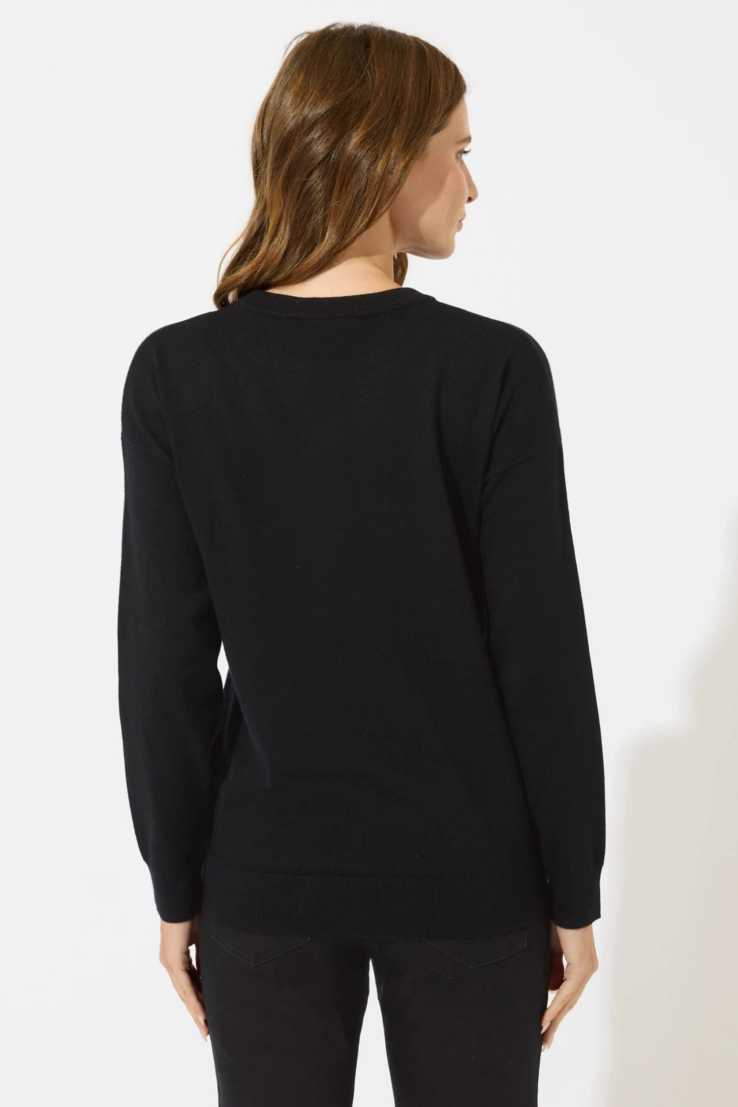 M&Co Black Sequin Embellished Baubles Christmas Jumper 6 M&Co Black Sequin Embellished Baubles Christmas Jumper – Image 4