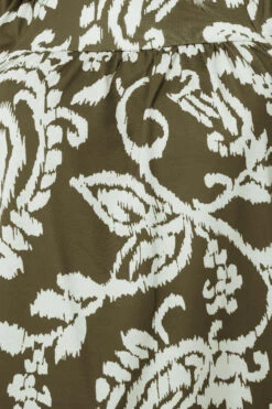 LTS Tall Green Paisley Square Neck Top -Evans Boutique abfb6333 f2d6 49 356630 D