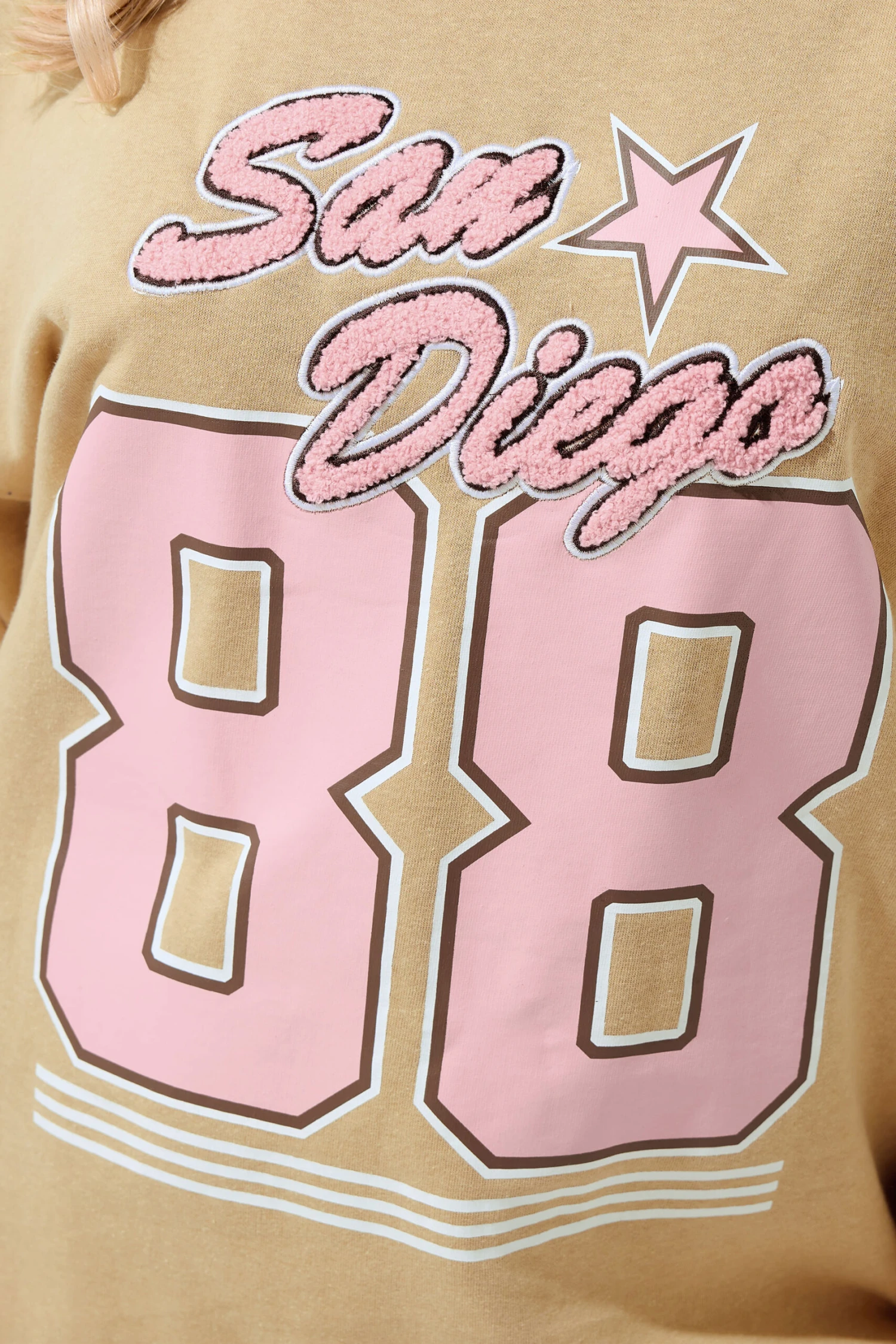 LIMITED COLLECTION Sweat-shirt Curve Beige Marron « San Diego 88 » 6 LIMITED COLLECTION Sweat-shirt Curve Beige Marron « San Diego 88 » – Image 4