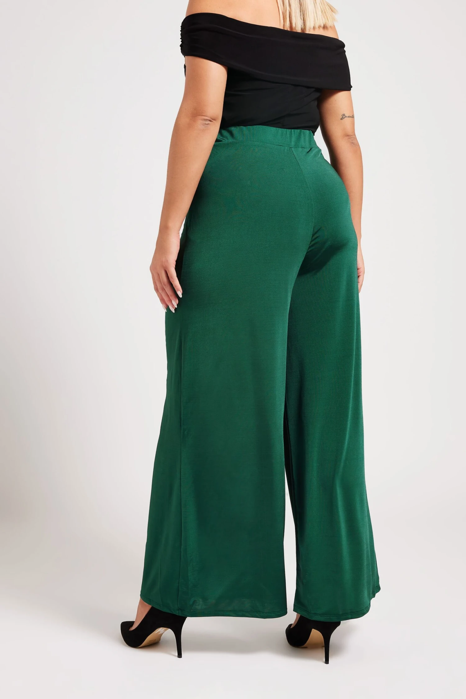YOURS LONDON - Pantalon Wide Leg Vert Émeraude En Jersey 5 YOURS LONDON - Pantalon Wide Leg Vert Émeraude En Jersey – Image 3