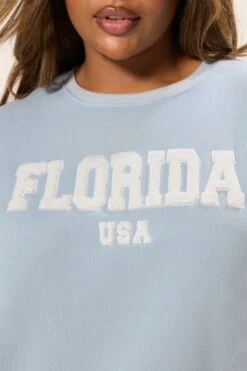 YOURS - Sweatshirt Bleu Ciel En Jersey 'Florida' -Evans Boutique ad573ed3 7b3a 4c 126685 D