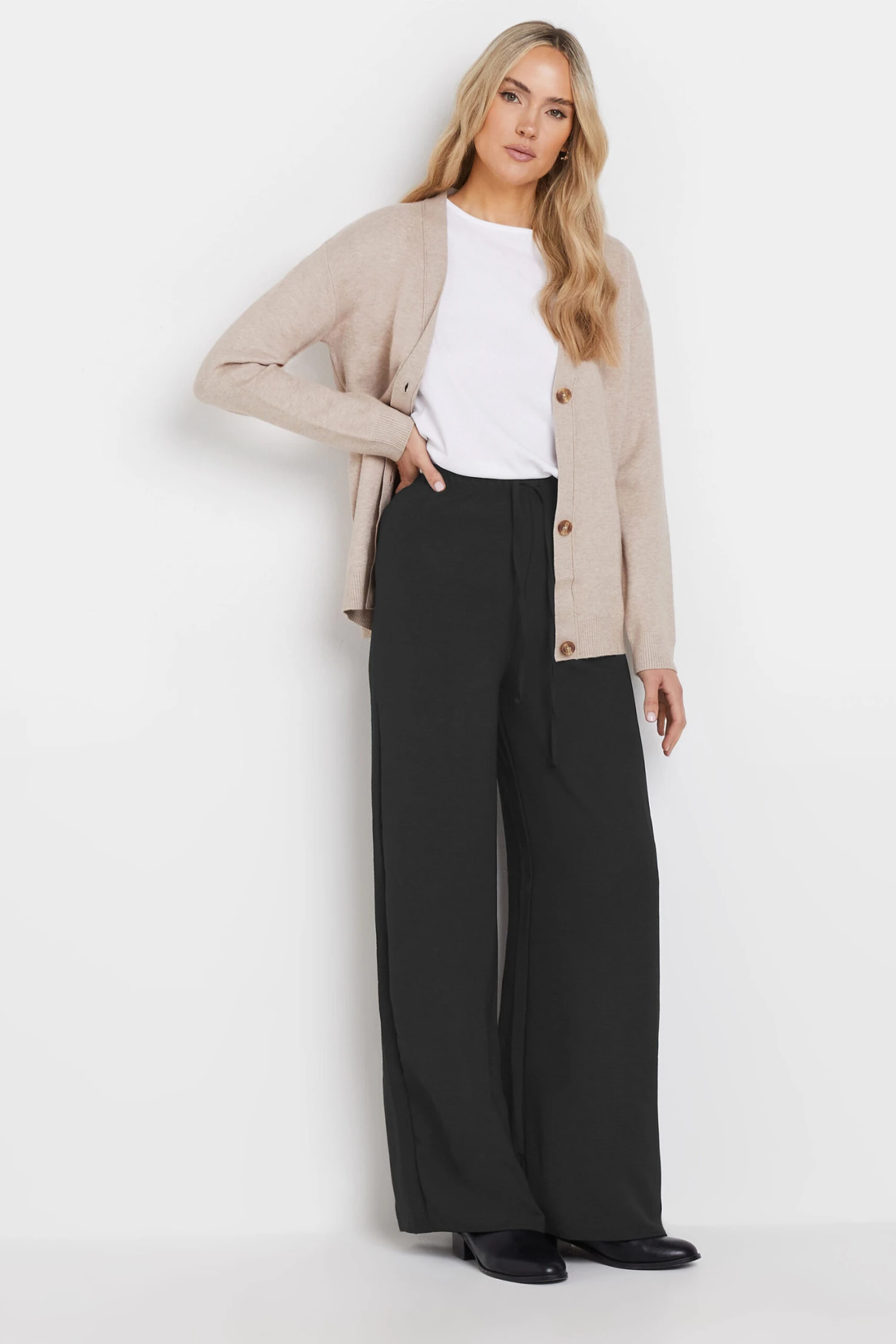 LTS - Pantalon Wide Leg Noir Crêpé Tall 6 LTS - Pantalon Wide Leg Noir Crêpé Tall – Image 4