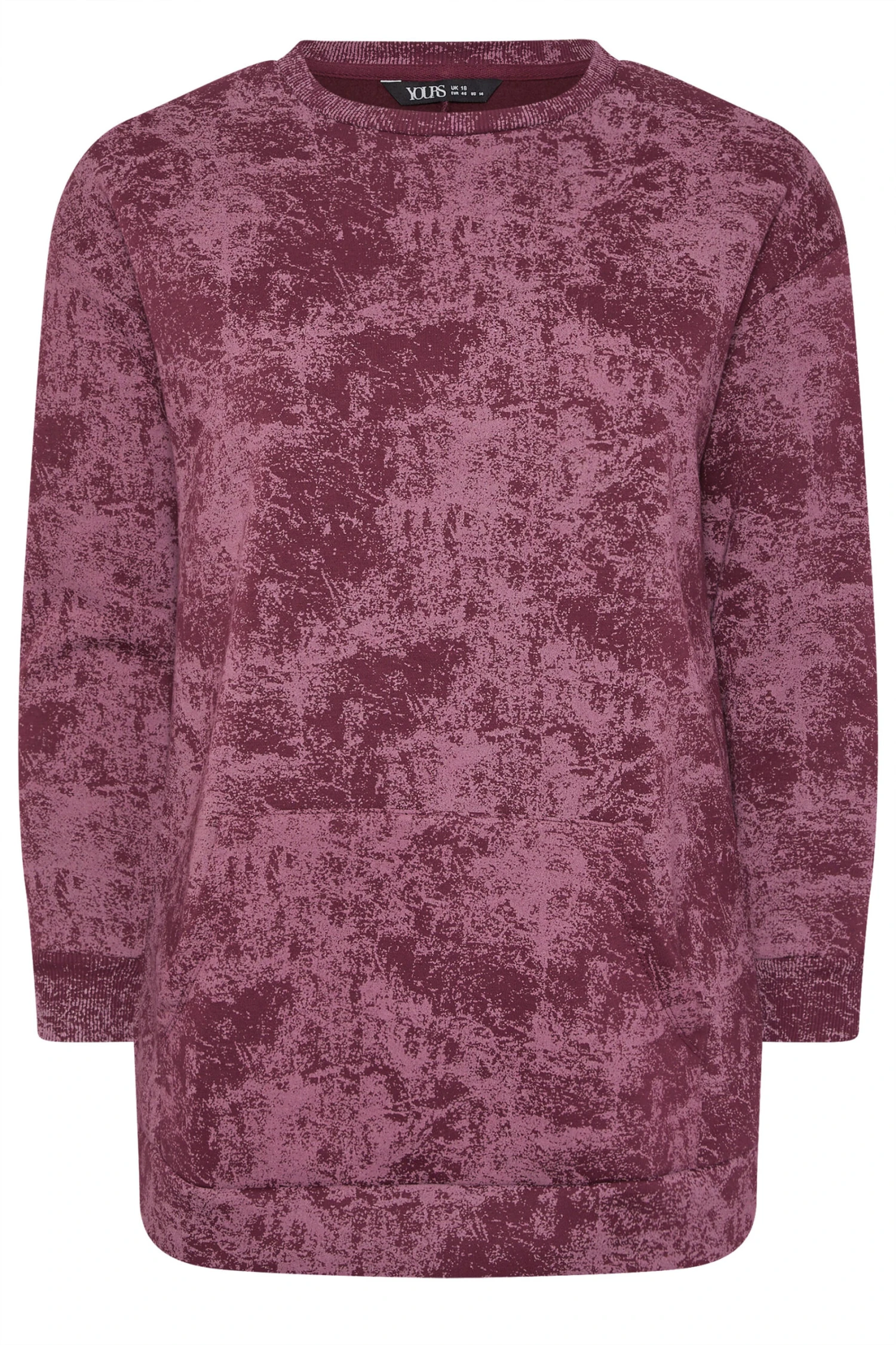 YOURS - Sweat-shirt à Poche Imprimé Abstrait Rouge 7 YOURS - Sweat-shirt à Poche Imprimé Abstrait Rouge – Image 5