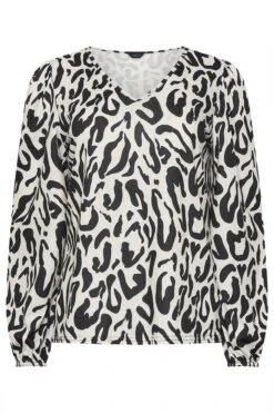 M&Co Ivory White Animal Print Long Sleeve V-Neck Top 13 M&Co Ivory White Animal Print Long Sleeve V-Neck Top -Evans Boutique ad9dff5d d7f0 4b 502035 X