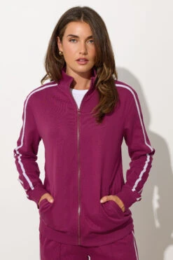 LTS Tall Red Jersey Funnel Zip Sweatshirt 11 LTS Tall Red Jersey Funnel Zip Sweatshirt -Evans Boutique ae09107a 8742 46 356428 A