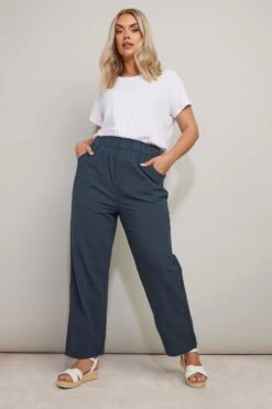 YOURS - Pantalon Bleu Marine En Coton Wide Leg 9 YOURS - Pantalon Bleu Marine En Coton Wide Leg -Evans Boutique ae17c754 3dc5 45 143336 B