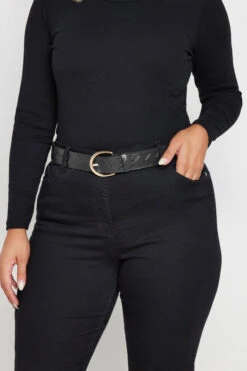 Ceinture à Boucle Tissée Noire