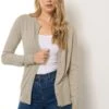 LTS Tall Cream Marl Crew Neck Button Cardigan -Evans Boutique ae811800 0793 45 356040 A