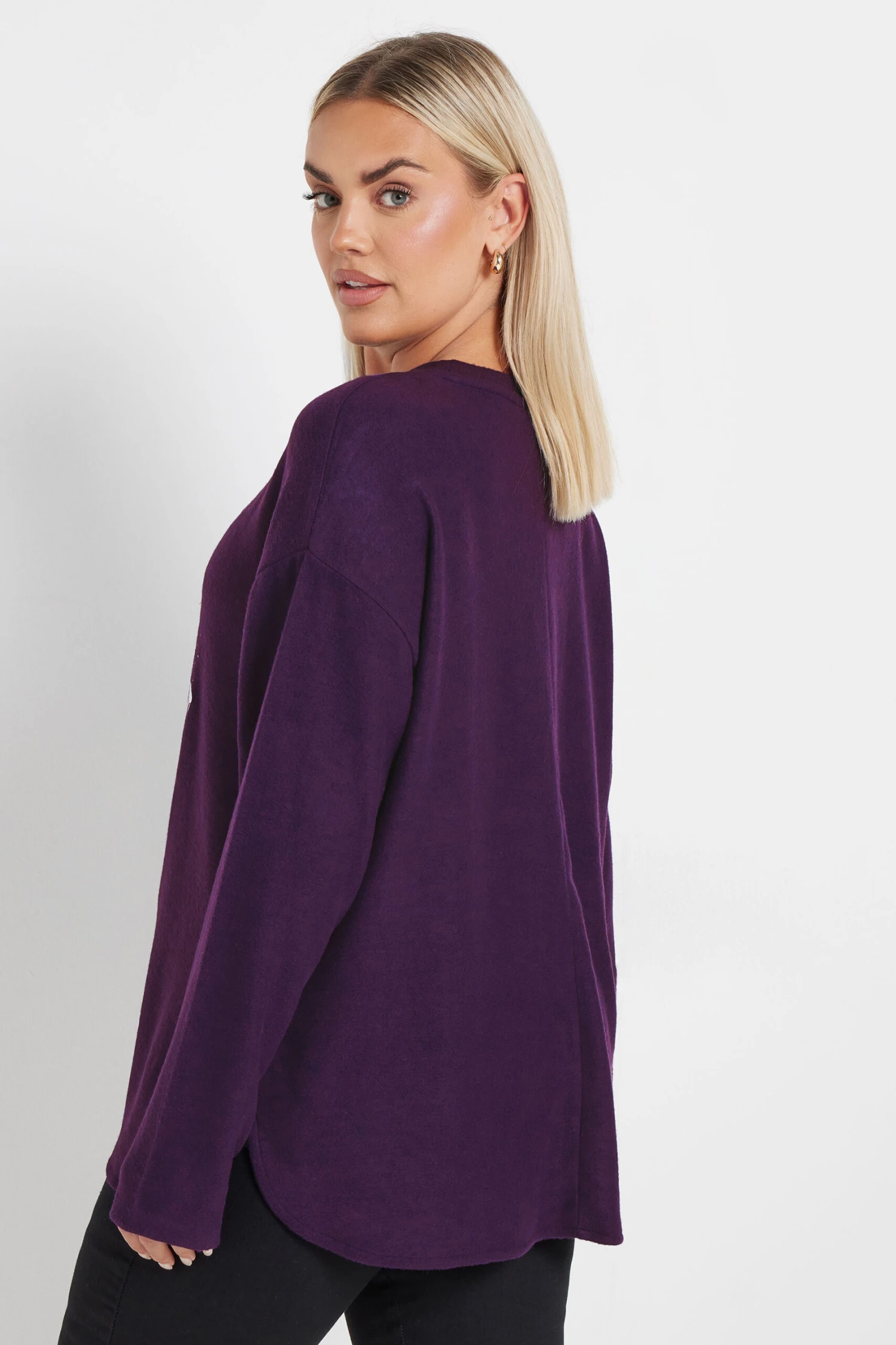 YOURS - Sweatshirt Violet 'Merry Christmas' Renne De Noël 5 YOURS - Sweatshirt Violet 'Merry Christmas' Renne De Noël – Image 3