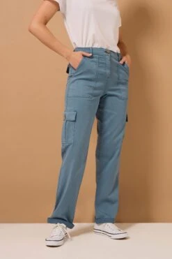 LTS MADE FOR GOOD Tall Blue Cargo Chino Jeans 13 LTS MADE FOR GOOD Tall Blue Cargo Chino Jeans -Evans Boutique afc041b7 c2e3 42 355380 A1