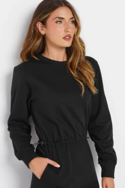 LTS Tall Black Sweatshirt Midi Dress -Evans Boutique afcacfce 0479 45 354959 D