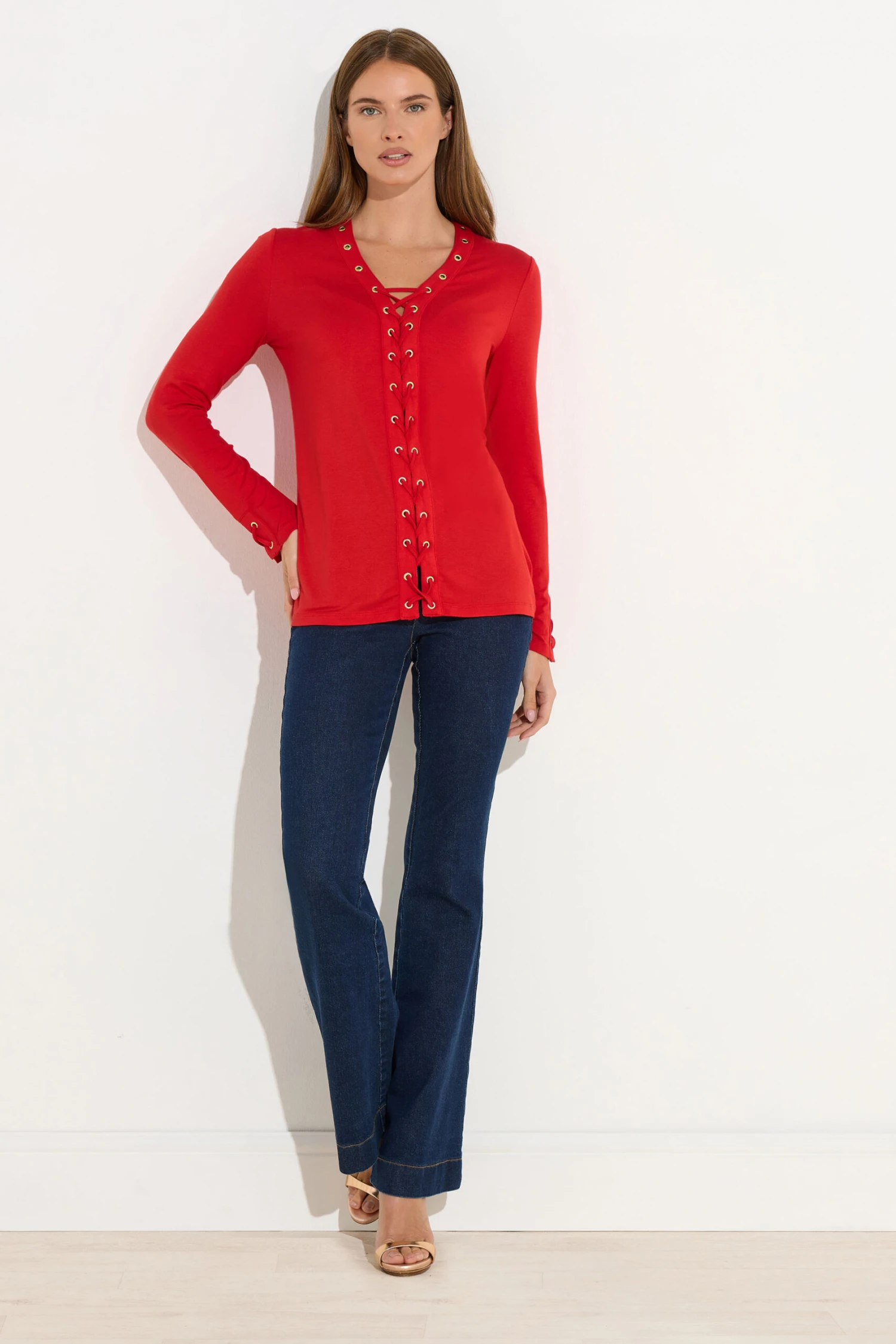 STAR Red Lace Up Eyelet Top 4 STAR Red Lace Up Eyelet Top – Image 2