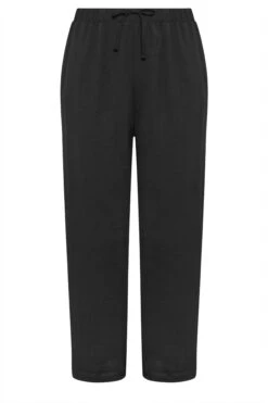 YOURS - Pantalon Stretch Noir En Jersey Wide Leg -Evans Boutique b032c85e 2b77 4e 302837 X