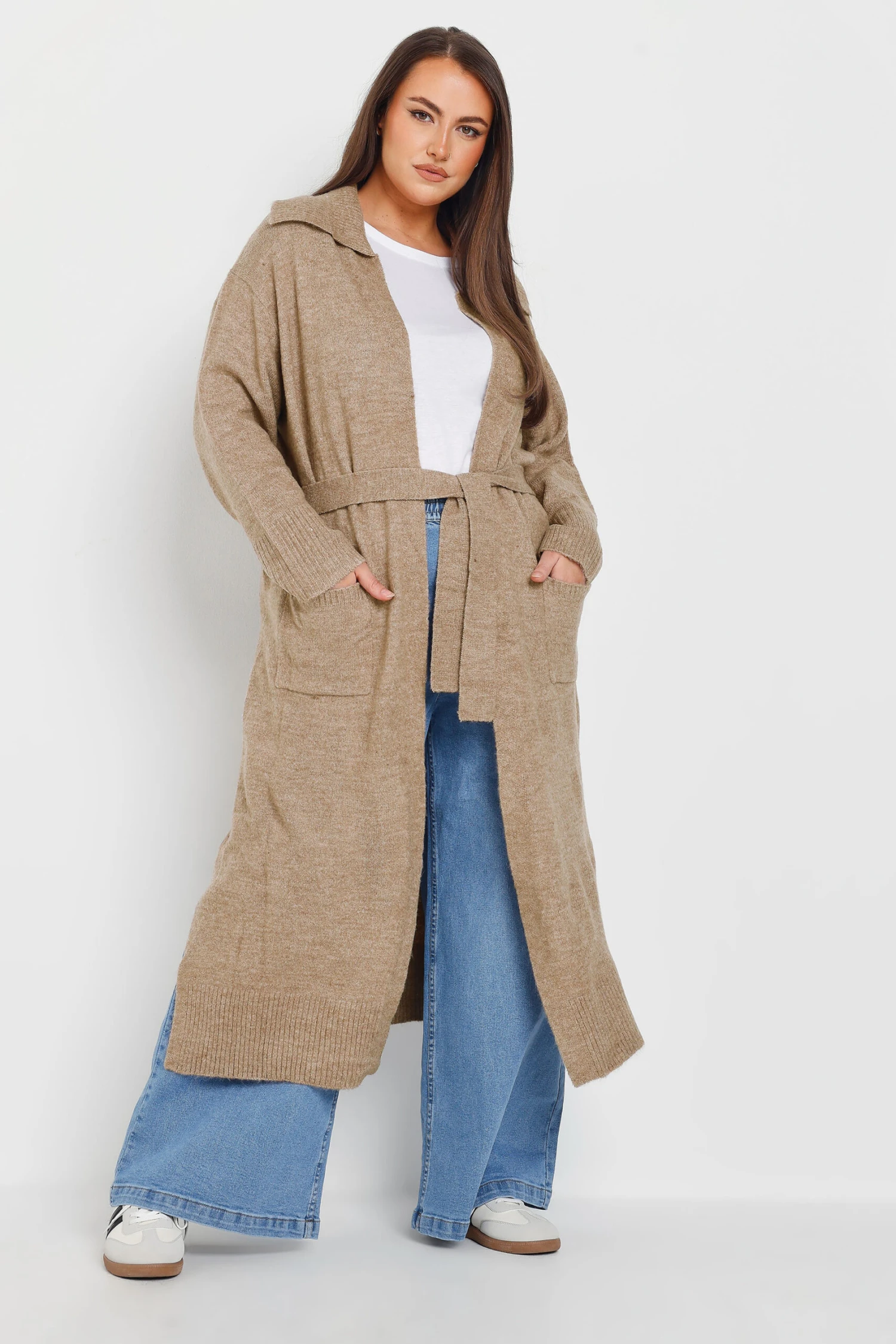 YOURS - Cardigan Maxi Marron Glacé Avec Ceinture 4 YOURS - Cardigan Maxi Marron Glacé Avec Ceinture – Image 2