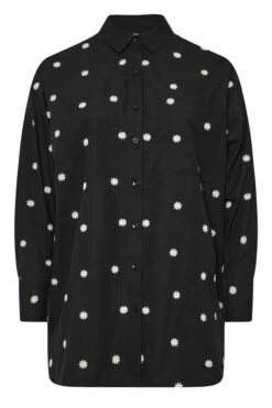 YOURS - Chemisier Noir Brodé Pâquerettes 13 YOURS - Chemisier Noir Brodé Pâquerettes -Evans Boutique b0c0ff9b e424 4f 330627 X