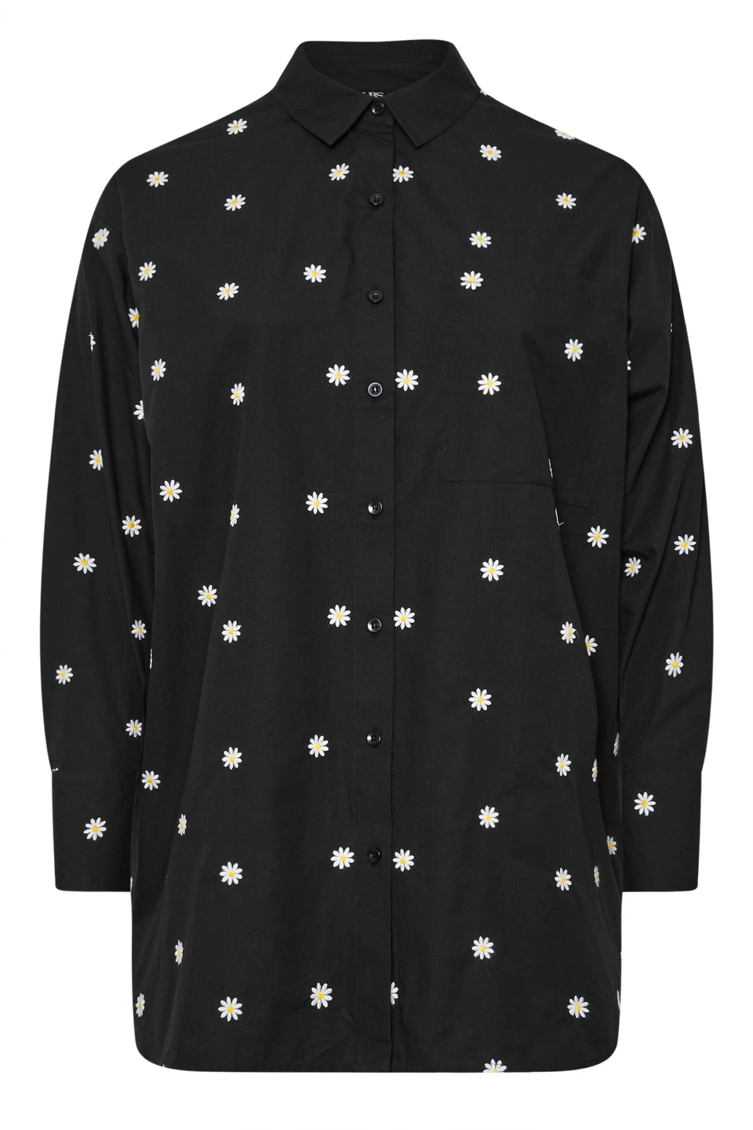 YOURS - Chemisier Noir Brodé Pâquerettes 8 YOURS - Chemisier Noir Brodé Pâquerettes – Image 6