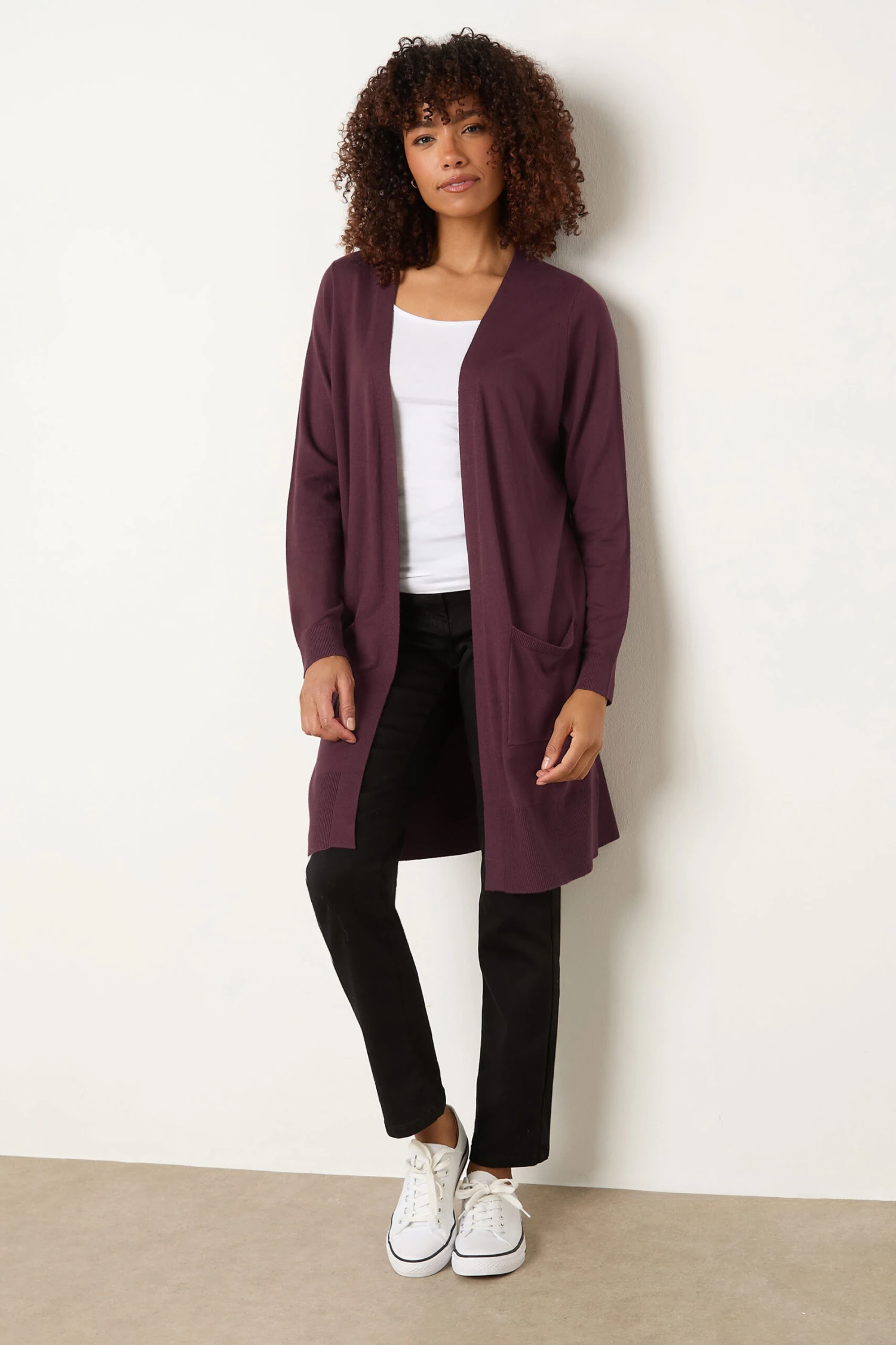 M&Co Berry Purple Longline Cardigan 4 M&Co Berry Purple Longline Cardigan – Image 2