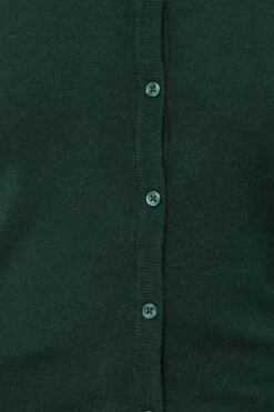 LTS Tall Dark Green Crew Neck Button Cardigan -Evans Boutique b13a92cf 1564 43 356041 D