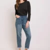 M&Co Blue Mid Wash Boyfriend Jeans 2 M&Co Blue Mid Wash Boyfriend Jeans -Evans Boutique b16502e1 6eea 47 500690 A