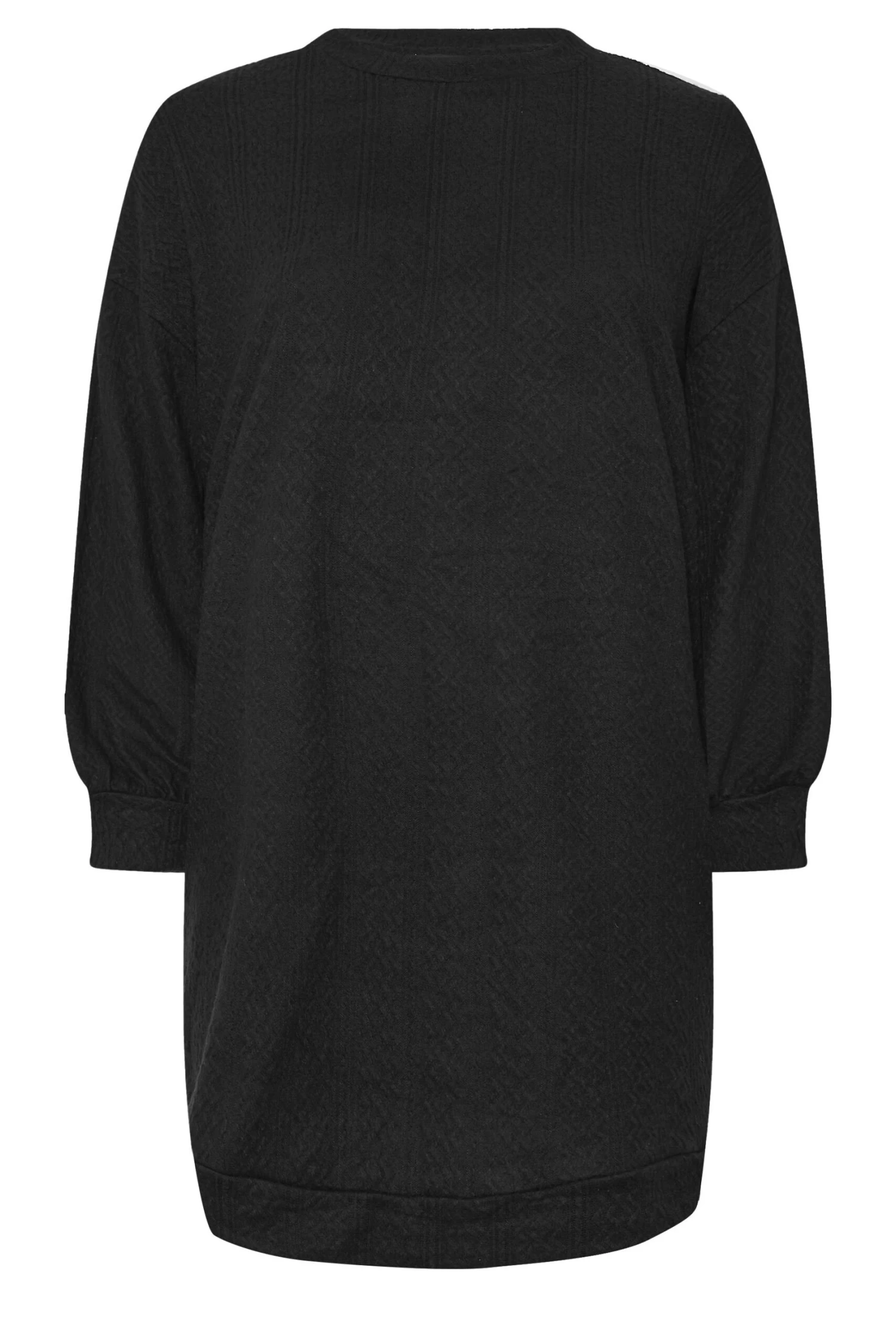 YOURS Curve Robe Pull Noire En Maille Torsadée 7 YOURS Curve Robe Pull Noire En Maille Torsadée – Image 5
