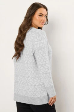 EVANS Curve Grey & White Fairisle Knitted Jumper 11 EVANS Curve Grey & White Fairisle Knitted Jumper -Evans Boutique b1a1f63f 4c3f 43 616254 D