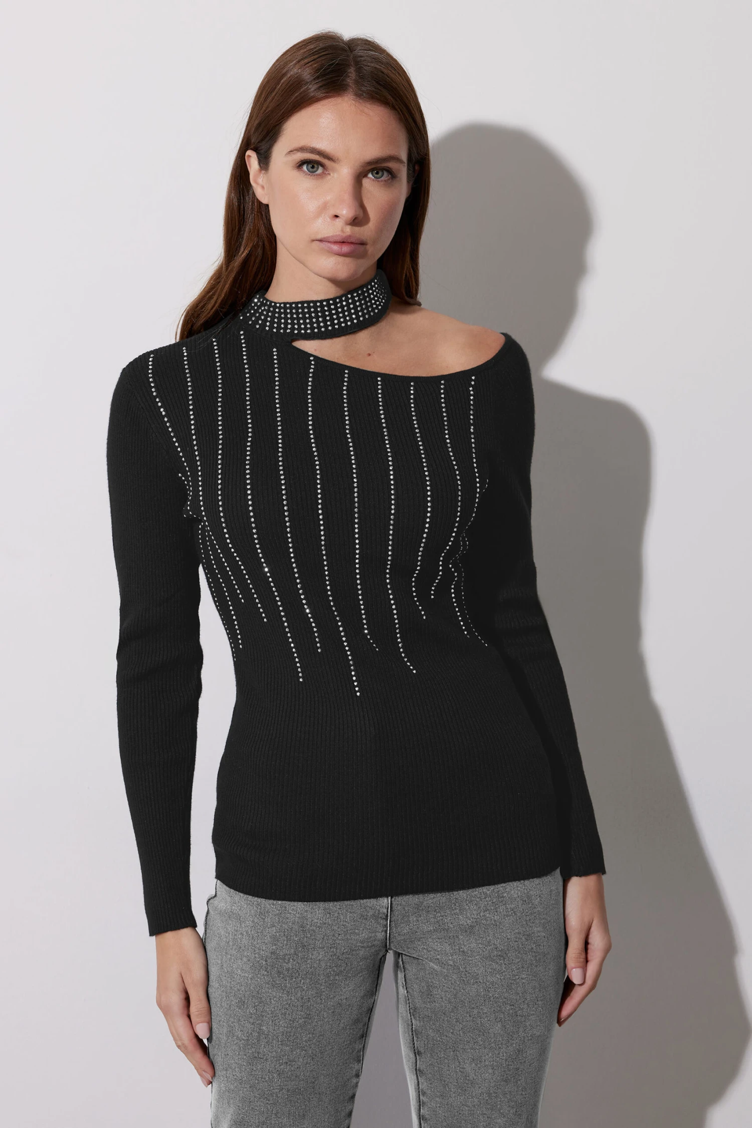 STAR Black Embellished Asymmetric Jumper 6 STAR Black Embellished Asymmetric Jumper – Image 4