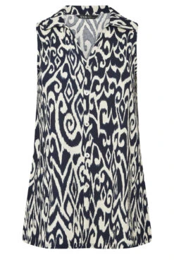 YOURS - Chemisier Bleu Marine Texturé Imprimé Abstrait 11 YOURS - Chemisier Bleu Marine Texturé Imprimé Abstrait -Evans Boutique b22ee2f5 36ae 44 322678 X