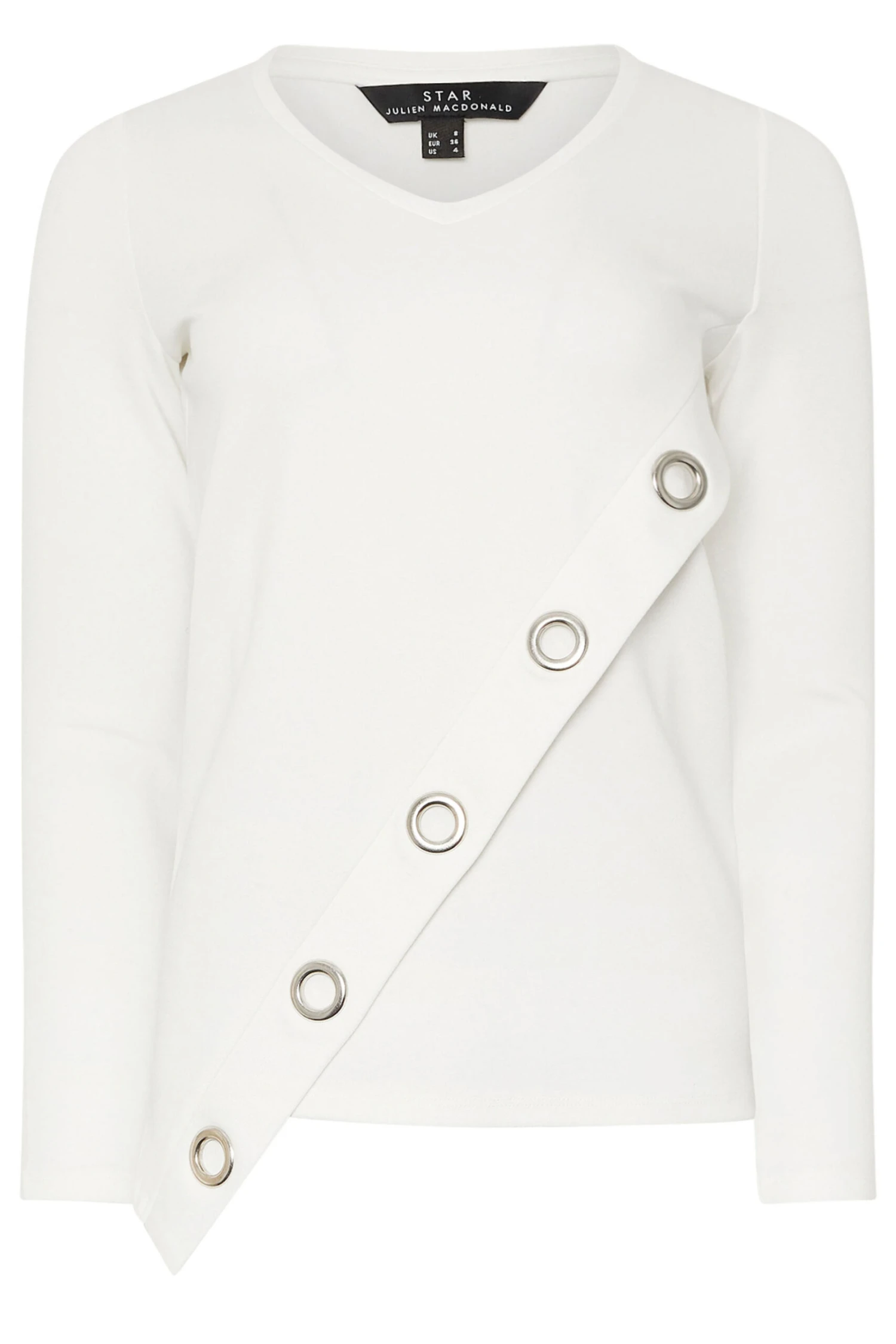 STAR Ivory White Asymmetric Eyelet Detail Top 7 STAR Ivory White Asymmetric Eyelet Detail Top – Image 5