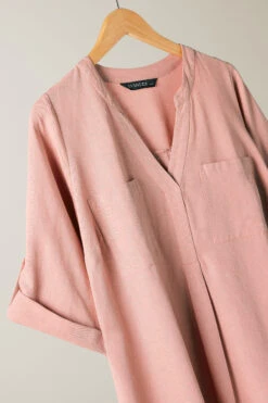 EVANS Curve Blush Pink Linen Utility Top 16 EVANS Curve Blush Pink Linen Utility Top -Evans Boutique b2d7322d 4fea 4d 615565 P2
