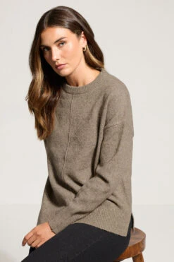 LTS Tall Light Brown Seam Front Jumper 9 LTS Tall Light Brown Seam Front Jumper -Evans Boutique b33aa340 9b12 4a 356070 A