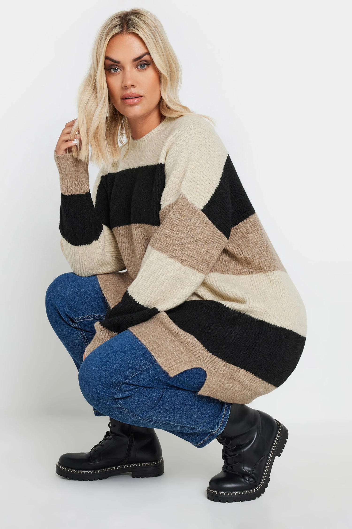 YOURS - Pull Crème & Noir à Rayures Manches Longues 7 YOURS - Pull Crème & Noir à Rayures Manches Longues – Image 5