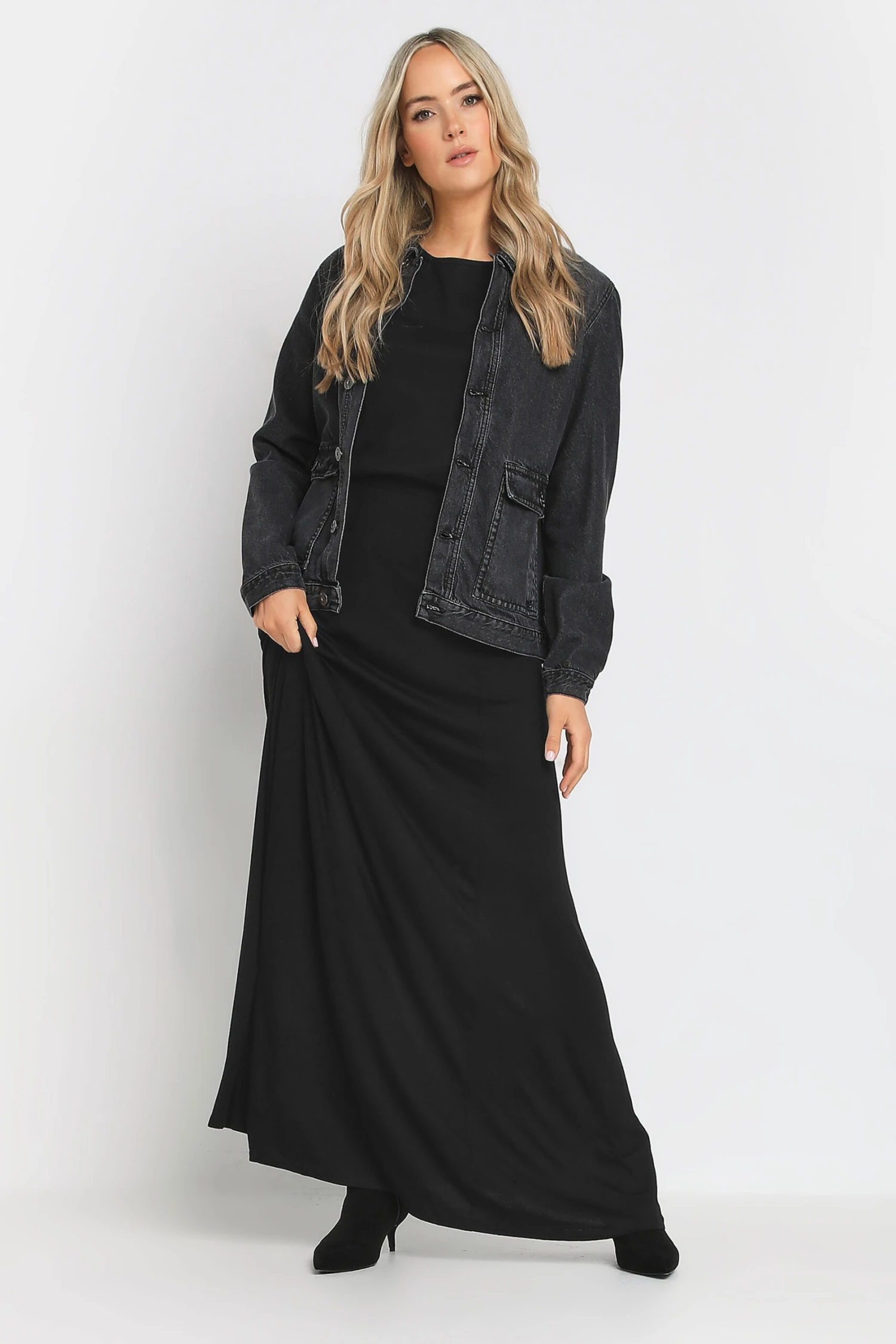 LTS Tall Black Fit & Flare Stretch Maxi Skirt 4 LTS Tall Black Fit & Flare Stretch Maxi Skirt – Image 2