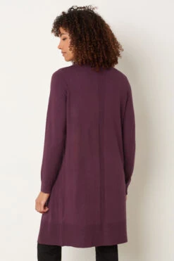 M&Co Berry Purple Longline Cardigan 9 M&Co Berry Purple Longline Cardigan -Evans Boutique b41e75d8 f01b 49 502469 C