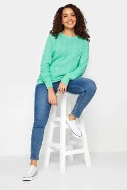 M&Co Light Green Ribbed Knit Jumper -Evans Boutique b42053c5 d7c1 41 500650 B