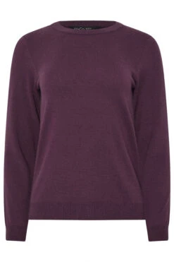 M&Co Purple Crew Neck Long Sleeve Jumper -Evans Boutique b47b2093 351c 45 502417 X