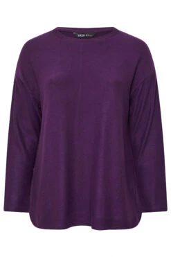 YOURS Curve Pull Doux Au Toucher Violet 11 YOURS Curve Pull Doux Au Toucher Violet -Evans Boutique b482b221 5111 4d 303837 X
