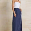 LTS Tall Navy Blue Acid Wash Side Split Maxi Skirt 2 LTS Tall Navy Blue Acid Wash Side Split Maxi Skirt -Evans Boutique b4a136f5 aeec 45 355967 A