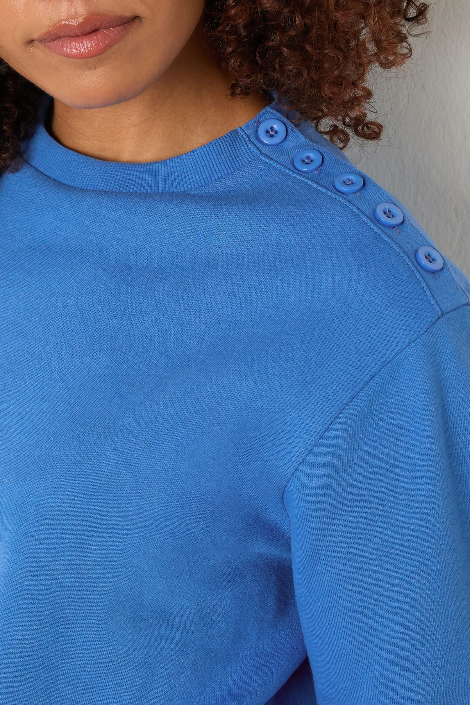 M&Co Blue Button Detail Sweatshirt 7 M&Co Blue Button Detail Sweatshirt – Image 5